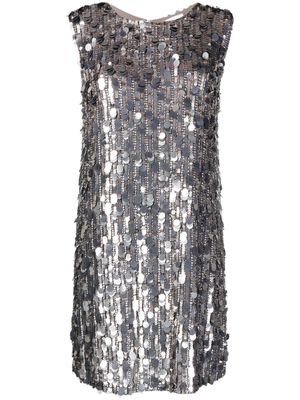 P.A.R.O.S.H. sequined sleeveless dress - Silver