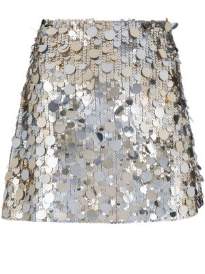P.A.R.O.S.H. sequinned A-line miniskirt - Silver