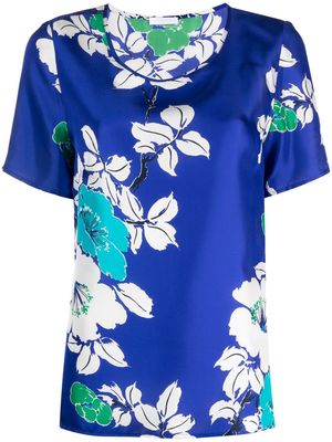P.A.R.O.S.H. short-sleeve floral-print top - Blue