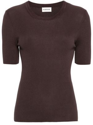 P.A.R.O.S.H. short-sleeve ribbed-knit top - Brown