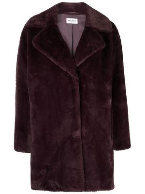 P.A.R.O.S.H. single breasted faux fur coat - Purple