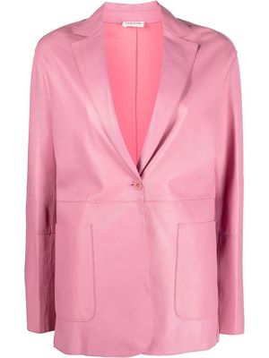 P.A.R.O.S.H. single-breasted leather blazer - Pink