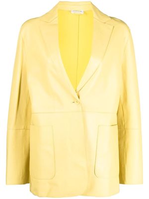 P.A.R.O.S.H. single-breasted leather blazer - Yellow