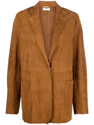 P.A.R.O.S.H. single-breasted suede blazer - Brown