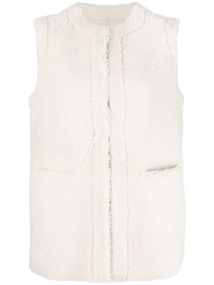 P.A.R.O.S.H. sleeveless shearling jacket - White