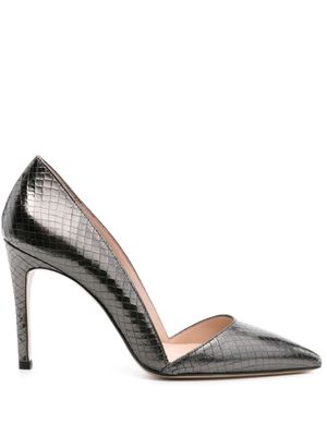 P.A.R.O.S.H. snakeskin-effect leather pumps - Black