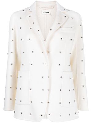 P.A.R.O.S.H. stud-detail single-breasted blazer - White