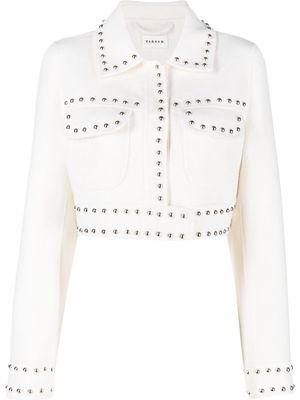 P.A.R.O.S.H. studded cropped wool jacket - Neutrals