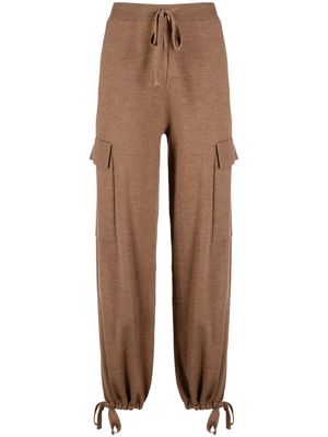 P.A.R.O.S.H. tapered-leg knitted cargo trousers - Brown