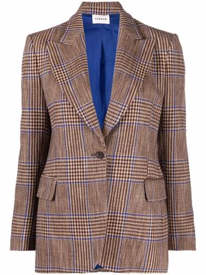 P.A.R.O.S.H. tartan-check single-breasted blazer - Brown