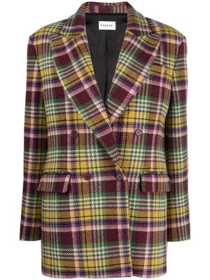 P.A.R.O.S.H. tartan-print double-breasted blazer - Green