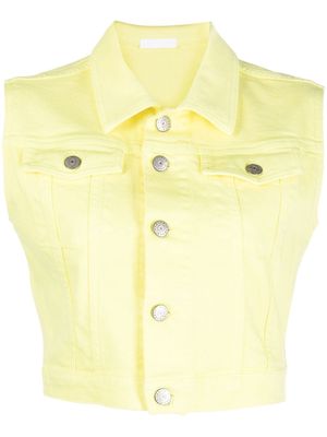 P.A.R.O.S.H. tie-dye cropped denim jacket - Yellow