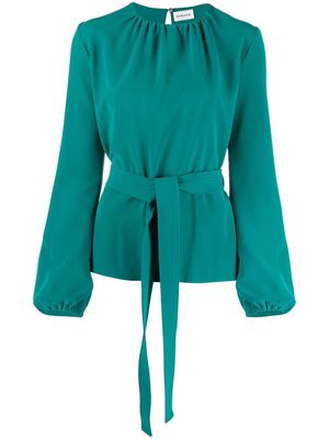 P.A.R.O.S.H. tie-fastening round neck blouse - Green