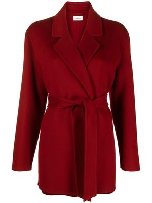 P.A.R.O.S.H. tied-waist short wool coat - Red