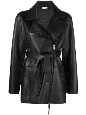 P.A.R.O.S.H. tied-waist zip-up jacket - Black