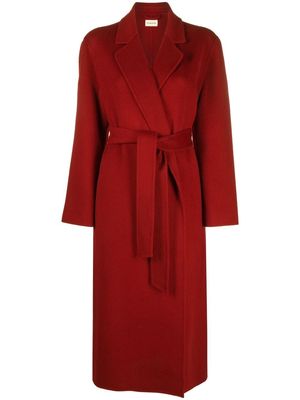 P.A.R.O.S.H. tied-waistband detail coat - Red