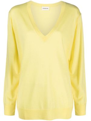 P.A.R.O.S.H. V-neck fine-knit jumper - Yellow