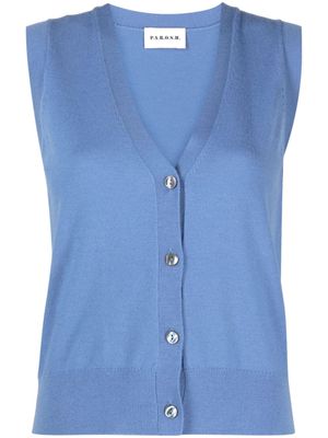 P.A.R.O.S.H. V-neck fine-knit vest - Blue