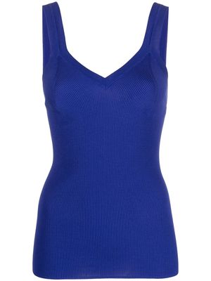 P.A.R.O.S.H. V-neck knitted sleeveless top - Blue