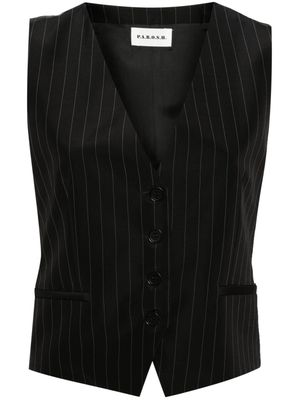 P.A.R.O.S.H. V-neck pinstripe waistcoat - Black