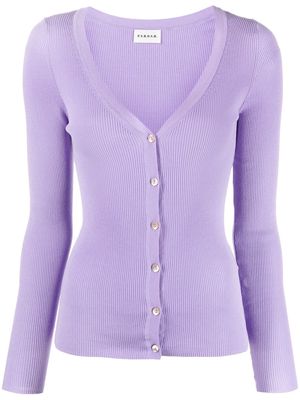P.A.R.O.S.H. v-neck ribbed-knit cardigan - Purple