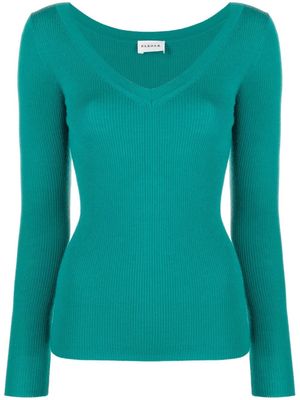 P.A.R.O.S.H. V-neck ribbed wool jumper - Green