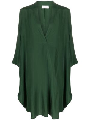 P.A.R.O.S.H. V-neck silk midi dress - Green