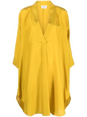 P.A.R.O.S.H. V-neck silk midi kaftan - Yellow
