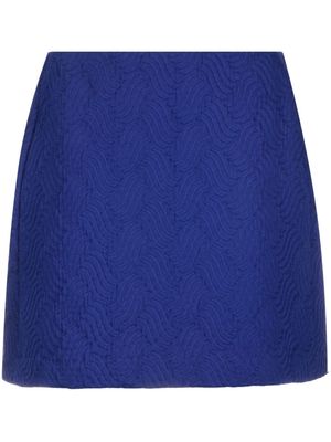 P.A.R.O.S.H. wave-print mini skirt - Blue
