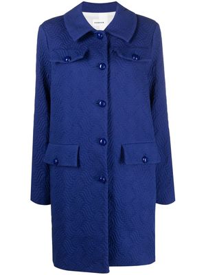P.A.R.O.S.H. wavy-jacquard single-breasted coat - Blue