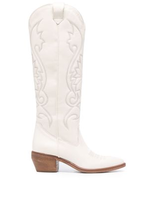 P.A.R.O.S.H. Western 60mm leather knee-high boots - Neutrals
