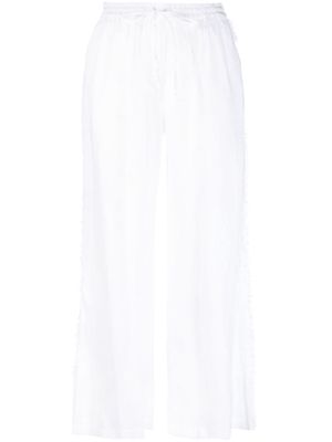 P.A.R.O.S.H. wide-leg linen trousers - White