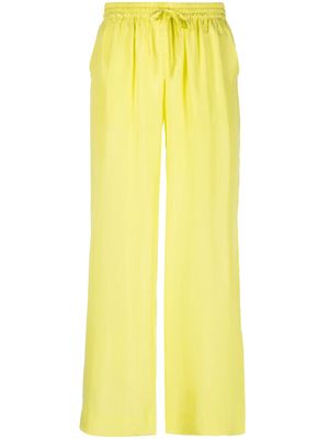 P.A.R.O.S.H. wide leg silk drawstring trousers - Yellow