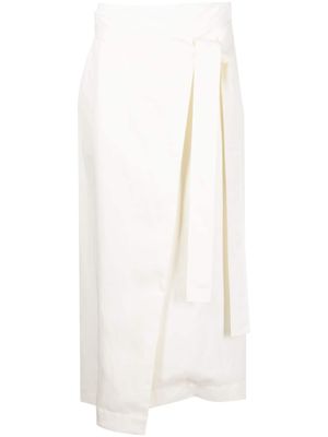 P.A.R.O.S.H. wrap-design midi skirt - White