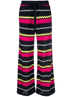 P.A.R.O.S.H. zig-zag knitted trousers - Blue