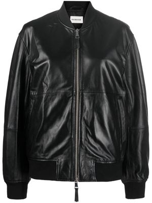 P.A.R.O.S.H. zip-up leather bomber jacket - Black