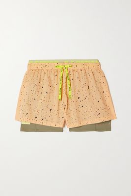 P.E NATION - Alignment Printed Shell And Stretch Recycled Shorts - Orange