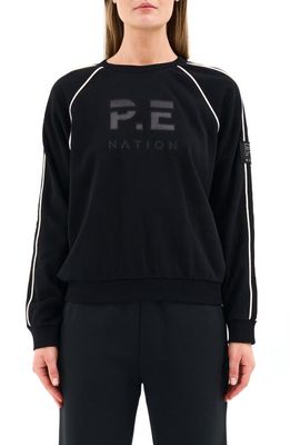 P. E Nation Crossman Organic Cotton French Terry Sweatshirt in Black