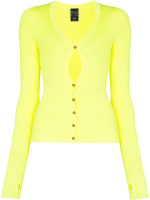 P.E Nation cut-detail fitted cardigan - Yellow