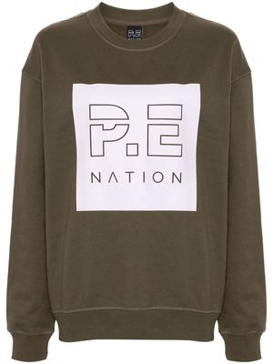 P.E Nation Cut Shot logo-print sweatshirt - Green