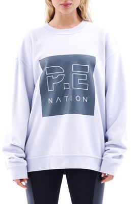 P. E Nation Cut Shot Oversize Organic Cotton Sweatshirt in Grey Dawn