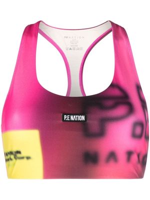 P.E Nation Immersion panelled sports bra - Pink