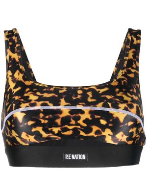 P.E Nation leopard-print sports bra - Black