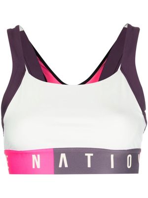 P.E Nation Motion logo-band sports bra - Purple