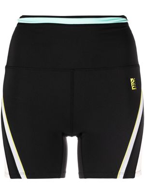 P.E Nation Refraction logo-embroidered cycling shorts - Black