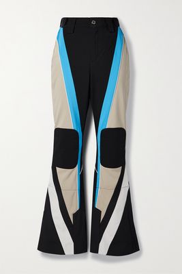 P.E NATION - St. Moritz Color-block Recycled Flared Ski Pants - Black