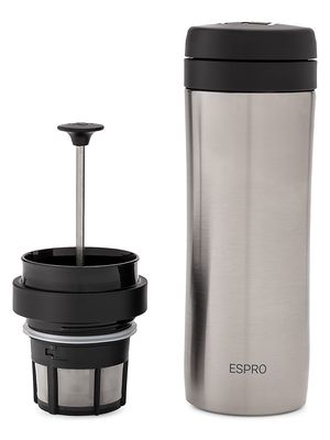 P1 Travel Press Coffee Maker - Brushed Stainless - Brushed Stainless