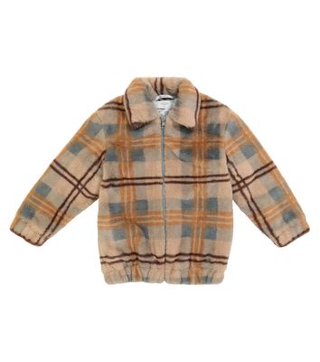 Paade Mode Checked faux fur jacket