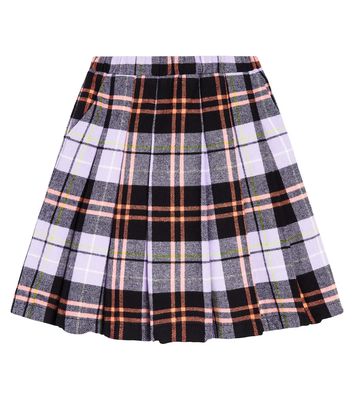 Paade Mode Checked pleated cotton skirt