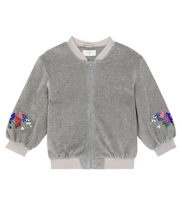 Paade Mode Embroidered velvet bomber jacket